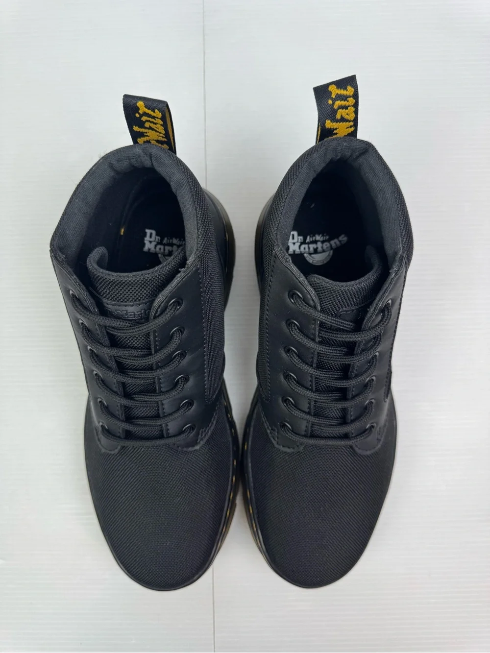 Dr. Doc Martens Bonny Air Wair Boots Unisex US Men 8 Women 9 Black Nylon Canvas